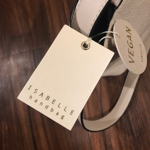 NWT Isabelle Vegan Cream Black Pencil Edge Purse - Picture 2 of 6